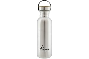 Laken sehr robuste Edelstahlflasche Silber Unisex-Botella de Acero Inoxidable Muy Resistente para Adultos, 0,75 L, Plata, 0.75, 0,75