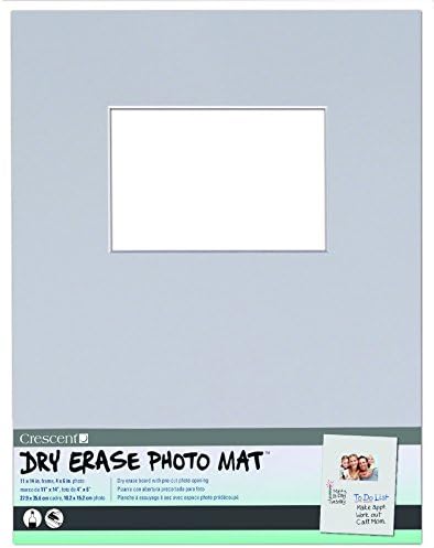CrescentCardboard Co Dry Erase 11 14 Mat Holds 4 x 6-inch Photo Light Gray, Acrylic, Multicoloured, 0.1 x 10.9 x 13.9 cm