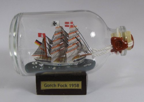 Gorch Fock Mini Buddelschiff 50 ml ca. 7,2 x 4,5 cm Flaschenschiff