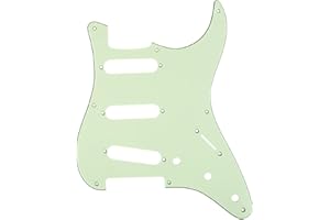 Musiclily Pro 8 Agujeros SSS 50s 57 Vintage Style Strat Pickguard Golpeador para American Stratocaster, 3 capas Mint Green