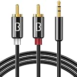 Compatibilidad Perfecta: El conector de 3.5 mm compatible con iPhone/iPad/iPod, tablets, Samsung, MP3, ordenadores portátiles, y más dispositivos con clavija de audio de 3.5 mm; los conectores 2 RCA compatible con cine en casa, HDTV, altavoz, subwoofer, receptor A/V, DVD, sistema estéreo del coche u otros receptores con RCA.(Rojo para el audio derecho y blanco para el audio izquierdo)