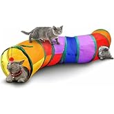 Mucit Home S Şeklinde Kıvrımlı Kedi T&uuml;neli 130 cm G&ouml;kkuşağı Desenli