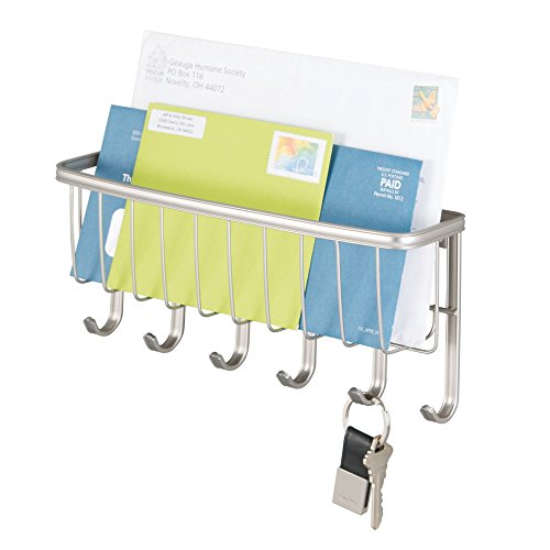 InterDesign 54275EU York Lyra Wandmontierte Post und Schlüsselleiste, satiniert - 3