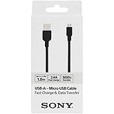 Sony Cp-Ab100Bbox Micro Usb Charging And Data Cable, Black