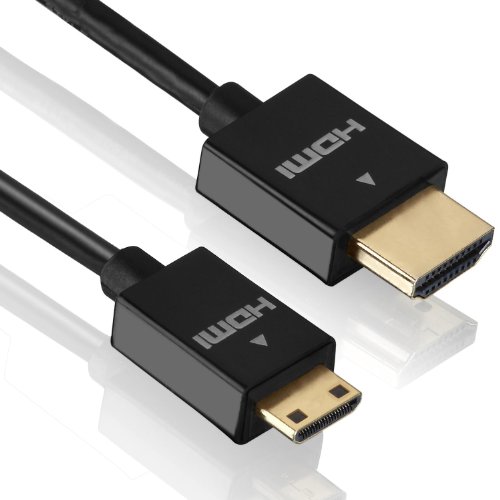 deleyCON 0,75m mini HDMI Kabel SLIM High Speed mit Ethernet (Neuster Standard) 3D 4K ULTRA HD SUPER flexibel