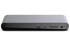 Belkin Dock Thunderbolt 3 Pro con cavo Thunderbolt 3 da 0,8 mi (Dock Thunderbolt per macOS e Windows), Supporto Doppio Monitor 4K a 60 Hz, Velocità Dati fino a 40 Gbps, Ricarica Upstream fino a 85 W