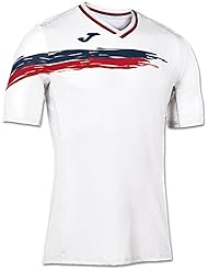 Joma Picasho Tenis - Camiseta de manga corta para hombre, color blanco / rojo, talla XL