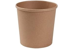 GREENBOX Bio Pappbecher Speisebecher Kraft-Karton Becher braun I Kompostierbare Becher mit PLA Innenbeschichtung Suppen-Becher To Go Eisbecher Pappe I 25 Bio Einweg-Becher biologisch abbaubar 600 ml