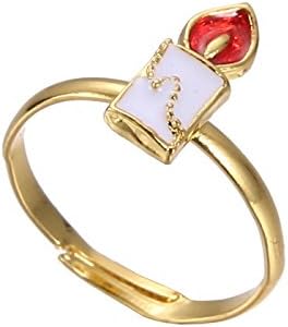 *UK* Gold-Tone Christmas Candle Ring Size M 1/2 (UK) 6 1/4 (US) Adjustable Festive Christmas Animal Snow Open Garland Eve