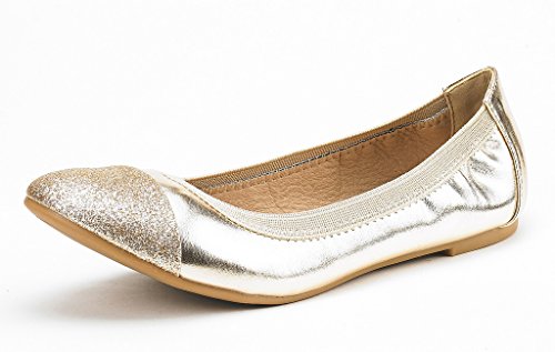 Dream Pairs Sole-Flex Bailarina para Mujer Gold 37.5 EU/6.5 US