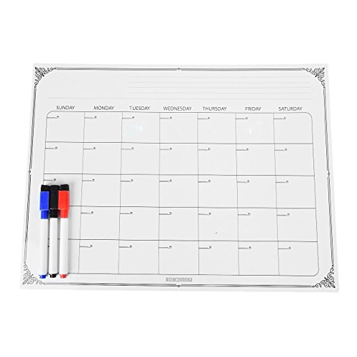 Newcomdigi Monatsplaner Kalender Whiteboard Tafelfolie Magnettafel 40x 30cm mit 3 Kreidemarker - 2