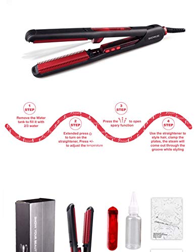 Steam Hair Straightener Electric Splint Curler Wet And Dry Dual-Use Ceramic Spray Curling Iron 
