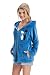 Produktbild LEVERIE Trendige, kuschelweiche Jacke/Bademantel / Pulli mit Kapuze, blau mit Katzenmotiv, Gr. S