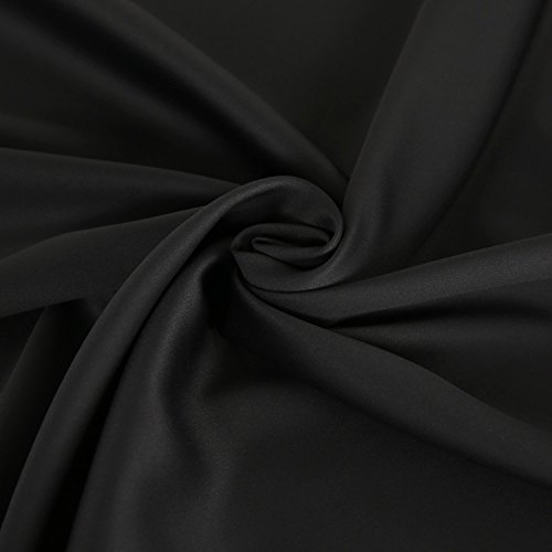 Deconovo Vorhang Blickdicht Schlaufen Gardinen Schlafzimmer Thermogardine Schlaufen Schlaufenschal 175×140 cm Schwarz 2er set - 6