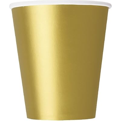 Unique Party - 33246 - Paquet de 14 Gobelets en Carton - 266 ml - Or