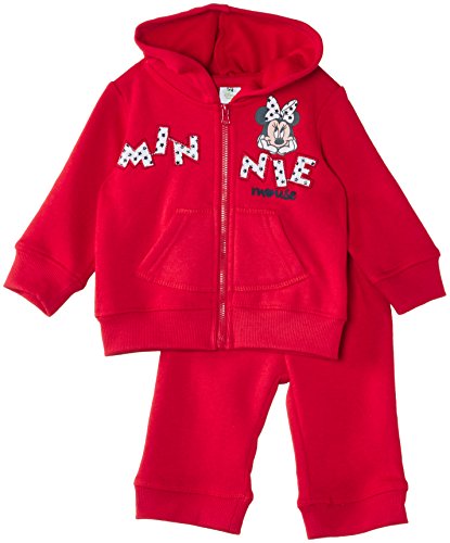 Disney Baby Girls' Minnie Mouse Long Sleeve Tracksuit, True Red, 6 Months