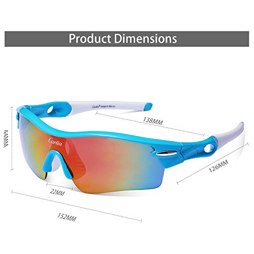 Carfia TR90 Damen Heren Radbrille Outdoor Sportbrille Polarisiert Sport Sonnenbrille mit 5 Wechselbare Linsen für Radfahren Laufen Reisen – 100% UV400 Schutz - 2