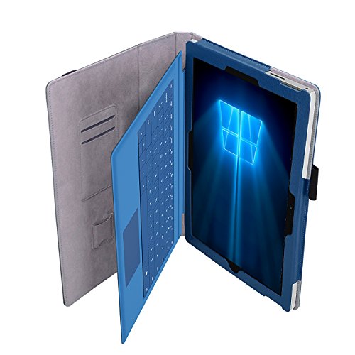 Microsoft Surface Pro 3 Cover Tasche mit praktischer Stand Funktion Case aus robustem Kunstleder kombiniert Schutz und Design für Ihr Microsoft Surface Pro 3 Hülle Case Blau von UC Express® - 3