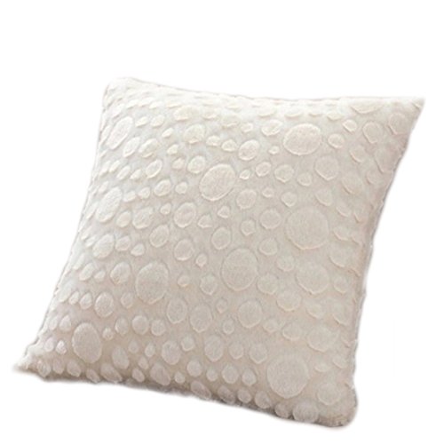 VWH Plüsch Kissenbezug Startseite Schlafzimmer Sofakissen Kissenabdeckung (Beige)