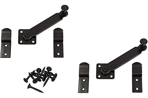 KOTARBAU® Lot de 2 verrous de fenêtre 140mm Serrure de portail double verrouillable Verrou de fenêtre à battant Verrou de fenêtre à battant Noir poudré