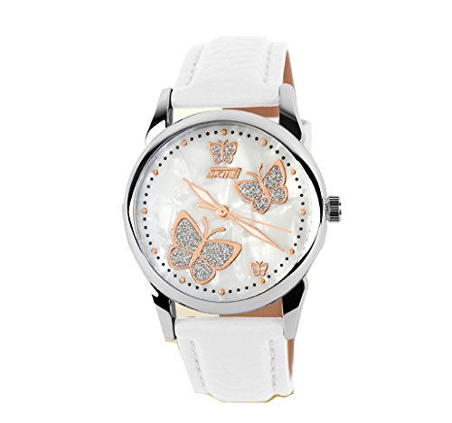 ufengke schne band schmetterling skala lichtwasserdichte armbanduhr armbanduhren,kleidmdchengeschenk armbanduhren,wei