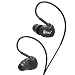 Produktbild MEILI QKZ DM800 Ohrhörer Sport in Ear-Stereo-Sound Ohrstöpsel Lärm Isolierung Kopfhörer mit Mikrofon und Steuerung Für iPhone Android Smartphones,Black