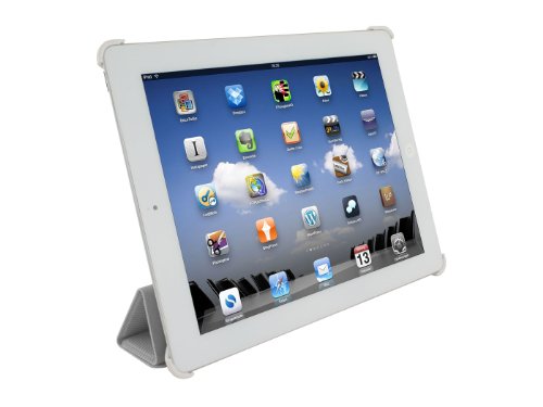 Eloja Apple iPad 4 / 3 / 2 Tasche Hülle Case aus strukturiertem Kunstleder, Grau - 3