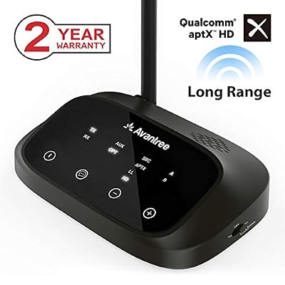 Avantree [Version Premium] Avantree Oasis Plus aptX HD Longue PORTEE Transmetteur Récepteur Bluetooth Audio pour TV, HiFi, Optique Filaire & sans-Fil Simultanée, Dual Link Low Latency [Garantie 2ANS]