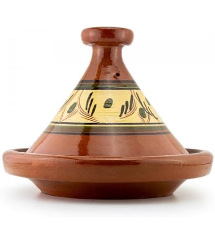 Tajine original du Maroc pour 1 à 2 personnes, 26 cm, fait et fabriqué à la main à Marrakech, sans substances nocives, non émaillé
