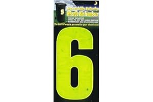 WHL Pack of 2 Hi Vis Wheelie Bin House Numbers Yellow Number 6