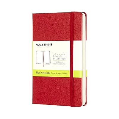 Moleskine Classic Red Notebook, Plain Pocket