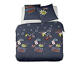 90ŽS PATCH 200x200 cm - SOLDES (visualisez tous nos soldes dans notre boutique Doran Sou Amazon) - Parure de lit pour 1 ou 2 personnes : Housse de couette 200x200 cm + Taies d'oreiller 65x65 cm