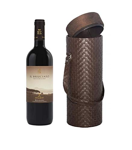 CONFEZIONE REGALO: ELEGANTE TUBO DI PELLE CON 1 BOTTIGLIA IL BRUCIATO BOLGHERI DOC 2017 ANTINORI