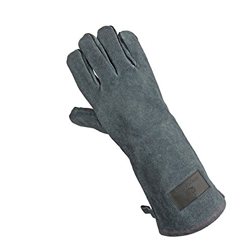 OZERO Schweißhandschuhe, Perfekt für Barbecue Schweisser Mig Kamin Kaminofen Pot-Halter Gartenarbeit – Baumwolle Futter mit 14 inch extralange Hülse Hitzebeständige BBQ Leder Handschuhe Grillgloves - 9