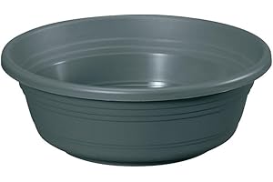 FCALVY Jessica Bac à plantes en plastique, modèle rond 25 cm Anthracite 38