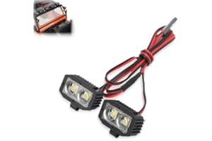 SUNGOOYUE 4 LED White RC Headlight, 2.54JR Connector Removable Bracket Lighting Headlights DIY RC Spot Light for 1/10 5 to 7.4V RC Car