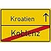 Produktbild vanva Koblenz Ortsschild Kroatien Party Schild Urlaub Zubehör Dekoration Gadget Freund Freundin Geschenkidee Deko Reisebüro Männer und Frauen Geschenke Party Deko Fotobox Requisite