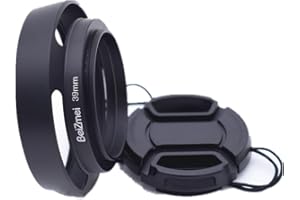 BEIZMEI 39mm Gegenlichtblende,39mm Universal Metallkamera Gegenlichtblende Kompatibel Alle Marken Ø Objektive mit 39mm Filtergewinde+39mm Objektivdeckel(für Leica/für Canon/für Nikon/für Sony)
