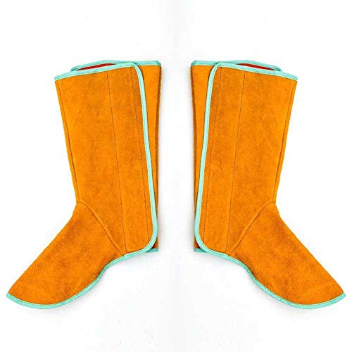Preisvergleich Produktbild AOLVO Schweißspaten, Leder-Fußabdeckung, feuerfest, für Schweißschuhe, Flammenbeständiger Beinschuhschutz, Schweißschutz, Schweißer und Schweiß