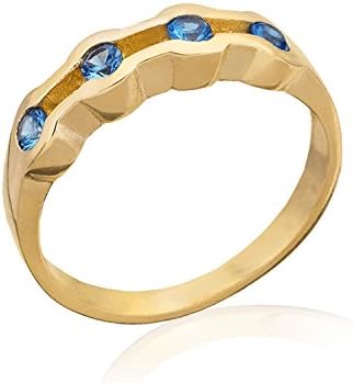 Blue Topaz Gemstone Stacking ring Simple Multistone Everyday ring 14ct Gold Filled or 925 Sterling Silver jewellery Birthstone Delicate ring for women