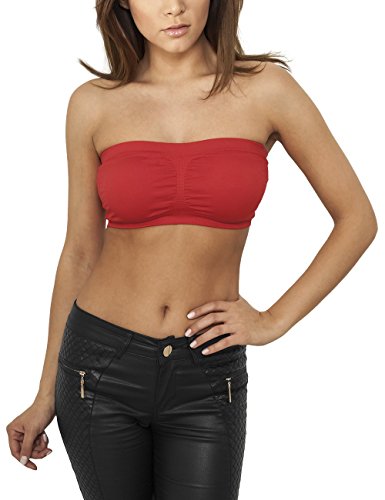 Urban Classics Ladies Pads Bandeau Top, Rojo (Red 199), Tamaño del Fabricante: M para Mujer