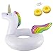 Produktbild Riesiges aufblasbares Einhorn Schwimmtier,Große aufblasbare Unicorn Schwimmer,Pool Kylin Luftkissen, aufblasbare Floß schwimmen PVC aufblasbare schwimmende Bett 2-3 Personen, Insel Schwimmbad Luftkissen - Wasser Spielzeug (175cm * 120cm)