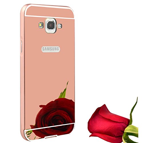 Funda Espejo Aluminio Metal Carcasa para Samsung Galaxy Grand Prime G530H G5308W Color Rosado