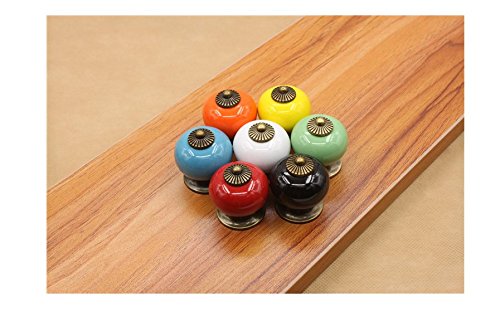 Schönes Leben* 7x Schrankgriffe Türknöpfe Schrankknöpfe Möbelknopf Möbelknöpfe Set Möbelgriff Keramik（7 Bunte Farbe dragon Ball ） - 3