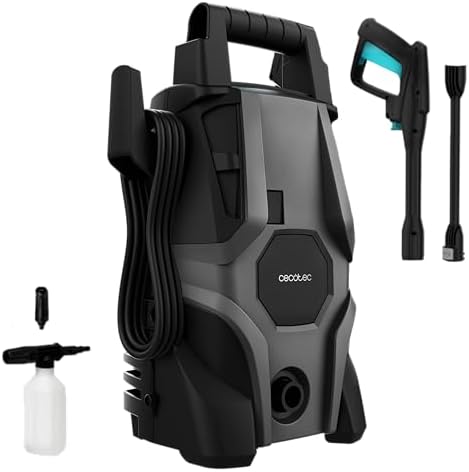Cecotec Idropulitrice ad Alta Pressione HydroBoost 1400 Essential Plus. 1400 W, Pressione 105 bar, Casa, Giardino o Auto, Portata 426 l/h, Pompa in Alluminio, Raggio d’Azione 9m