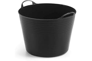 Kreher 42 Litre Multi-Purpose Basket with Level Indicator, Flexible and Durable (Black)