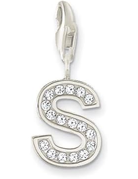 Thomas Sabo Damen-Charm Club-Anhänger Buchstabe S 925er Sterlingsilber mit weißen Zirkonia 0241-051-14