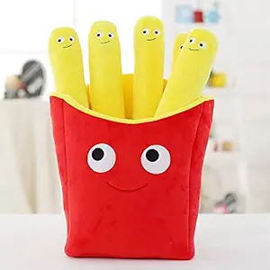 Webby Stuffed Plush Food Fries Lovely Smiling Face, Soft Doll Toy Gifts for 2+ Kids, Boys & Girls, Multicolor