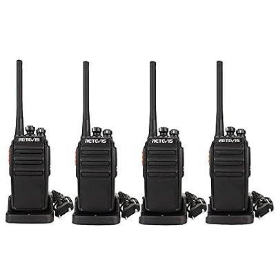 Retevis RT24 Talkie Walkie PMR446 sans Licence VOX Scan avec Chargeur Européen (Noir, 4 Packs)