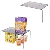 DISEÑO COMPACTO: Estos estantes separadores y ahorradores de espacio son ideales no solo para guardar alimentos, sino también para apoyar moldes calientes o como soporte para libros de cocina.